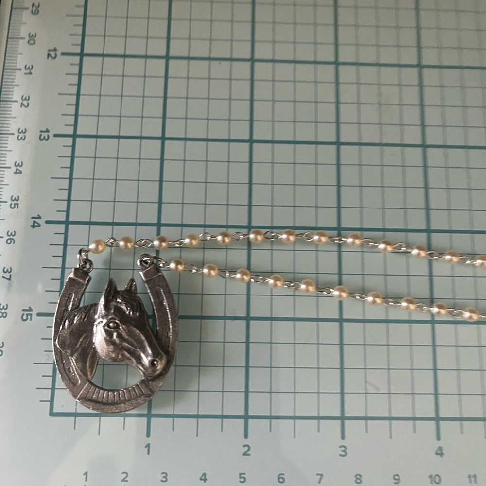 Rockwear horse horseshoe necklace! Classic Hardware brand. Made by USA Artisians